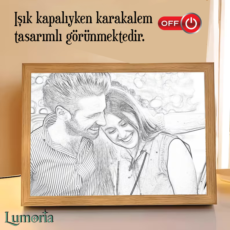 Kişiye Özel Işıklı Uzaktan Kumandalı Ahşap Tablo