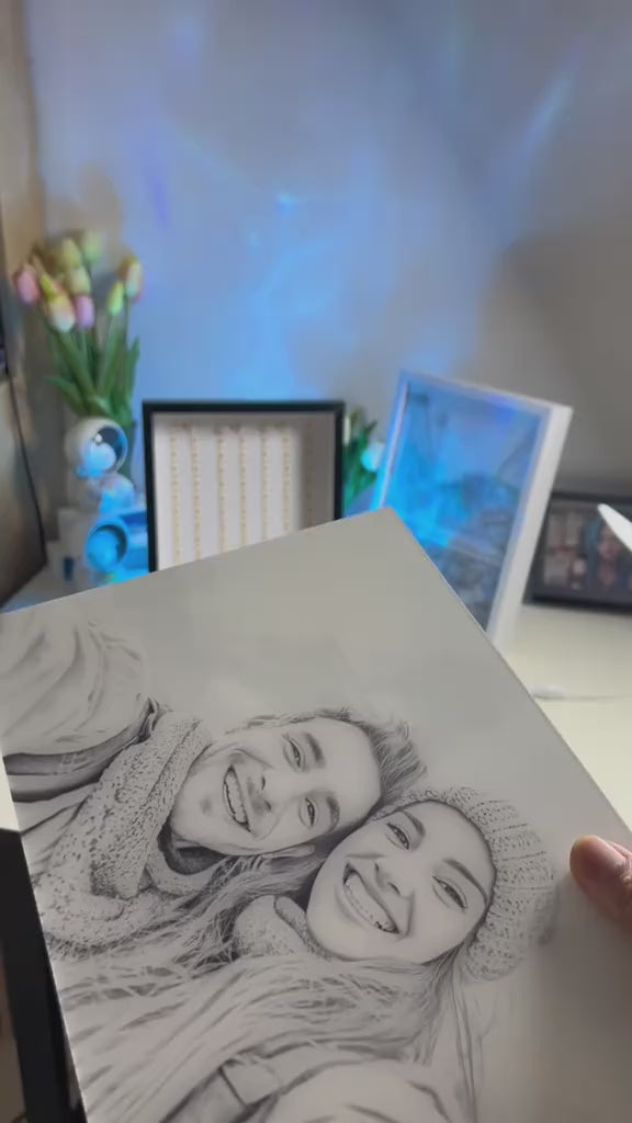 Kişiye Özel Işıklı Uzaktan Kumandalı Ahşap Tablo