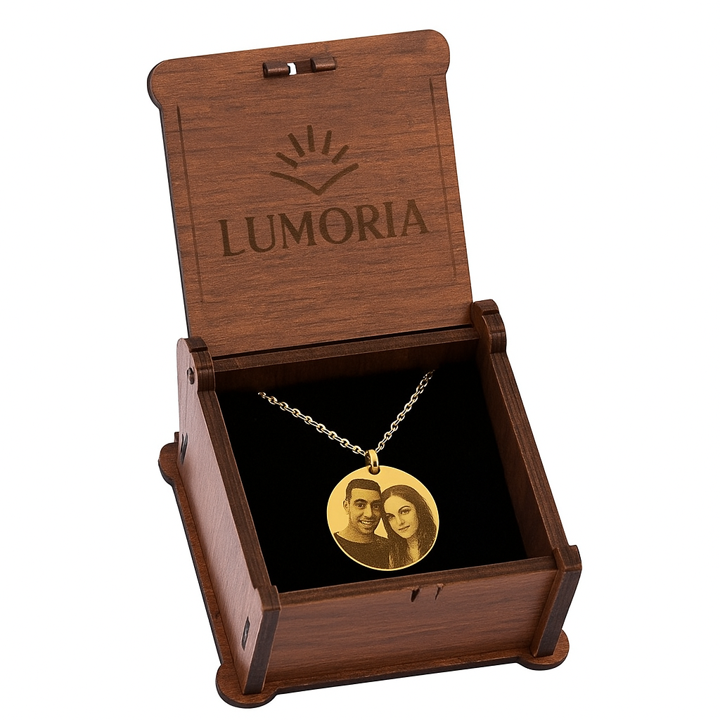 Kişiye Özel Lazer Fotoğraf Baskılı Kolye Renk Seçenekli