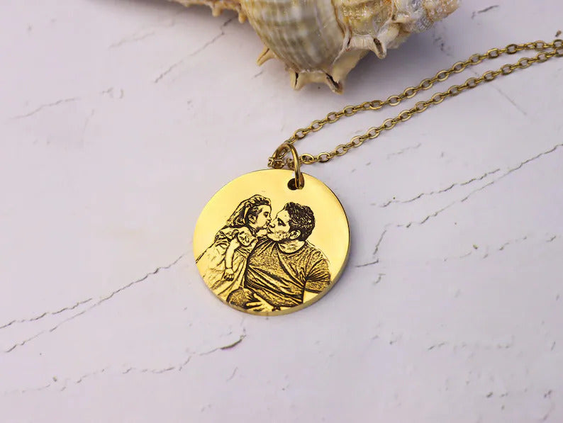 Kişiye Özel Lazer Fotoğraf Baskılı Kolye Renk Seçenekli