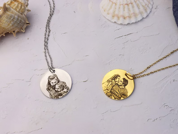 Kişiye Özel Lazer Fotoğraf Baskılı Kolye Renk Seçenekli