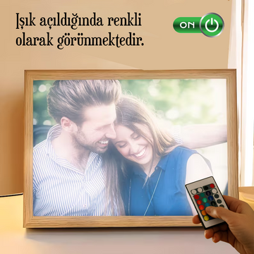 Kişiye Özel Işıklı Uzaktan Kumandalı Ahşap Tablo